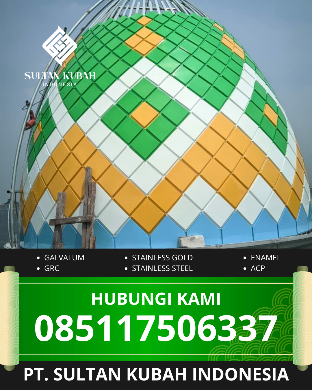 PUSAT KUBAH MASJID GALVALUM BERKUALITAS DI KEC. BONTORAMBA, KAB. BULUKUMBA (WA: 085117506337)