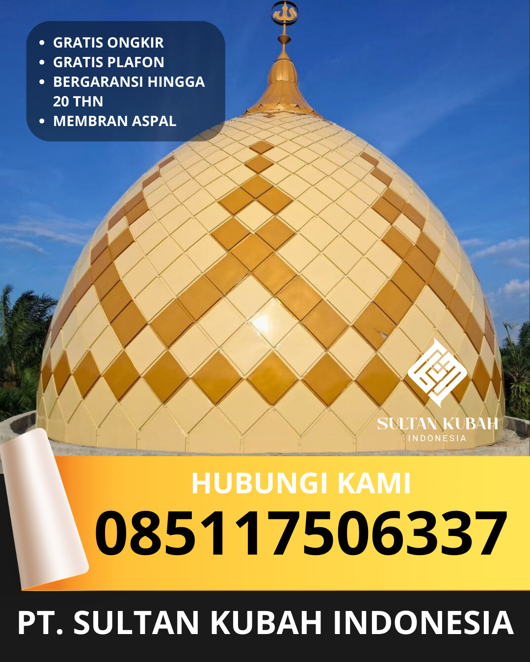 PRODUSEN KUBAH MASJID EKSKLUSIF DI KEC. KARANGASEM, KAB. KARANGASEM, BALI (WA: 085117506337)