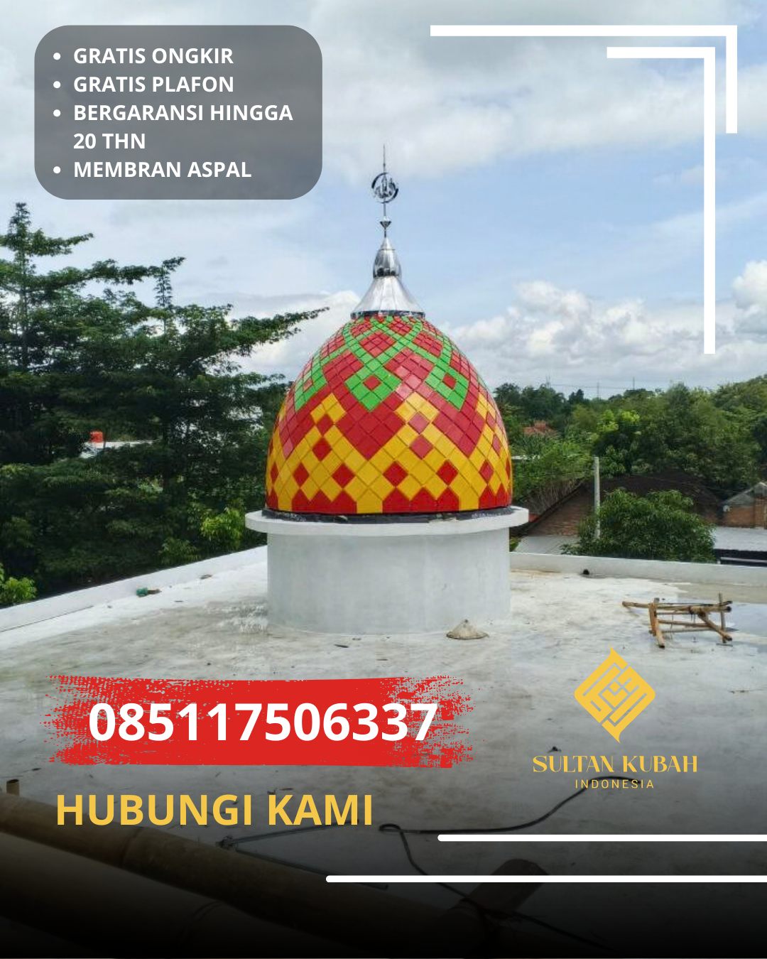 PRODUSEN KUBAH MASJID EKSKLUSIF DI KABUPATEN BANGKALAN, MADURA, JAWA TIMUR (WA: 085117506337)