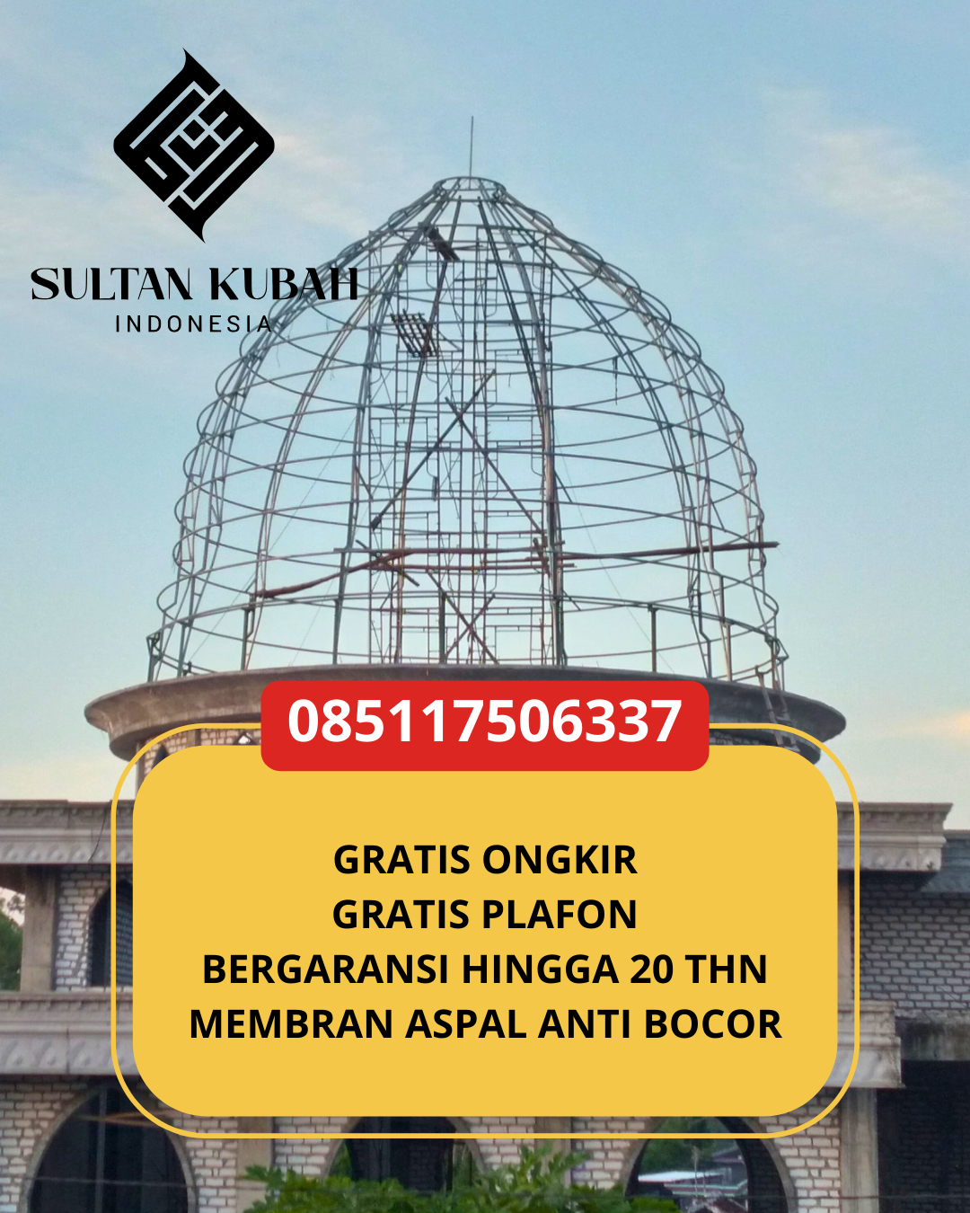 JUAL KUBAH MASJID PREMIUM DI KEC. DEPOK TIMUR, KOTA DEPOK, JAWA BARAT (WA: 085117506337)