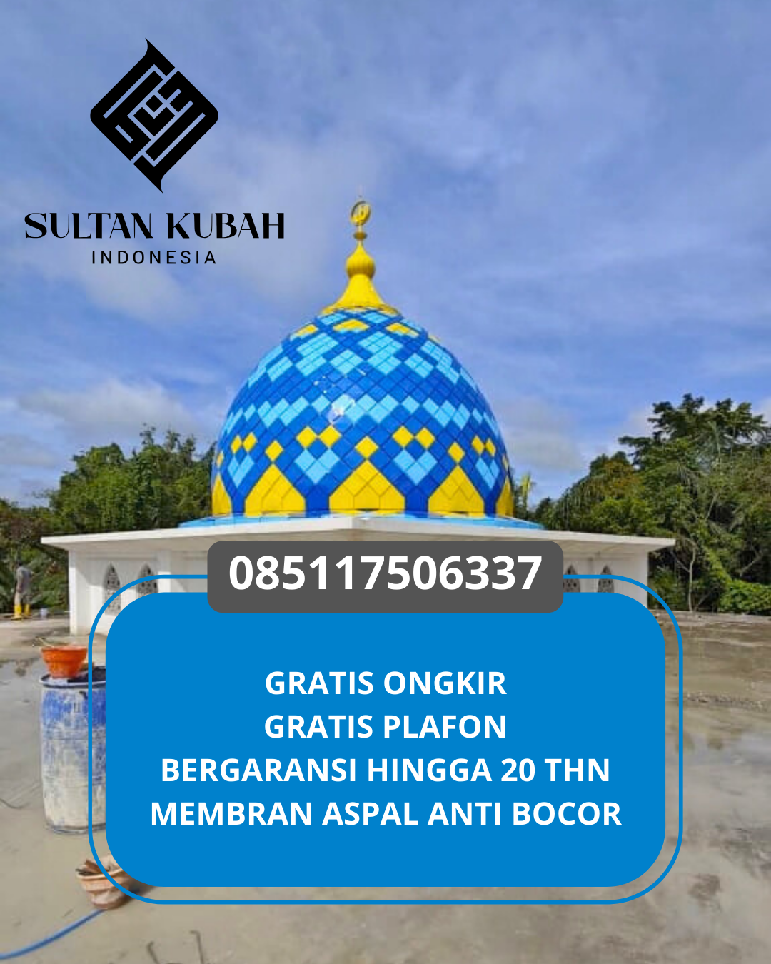 KUBAH MASJID DESAIN ELEGAN DI KEC. BANGKALAN SELATAN, KAB. BANGKALAN, MADURA (WA: 085117506337)
