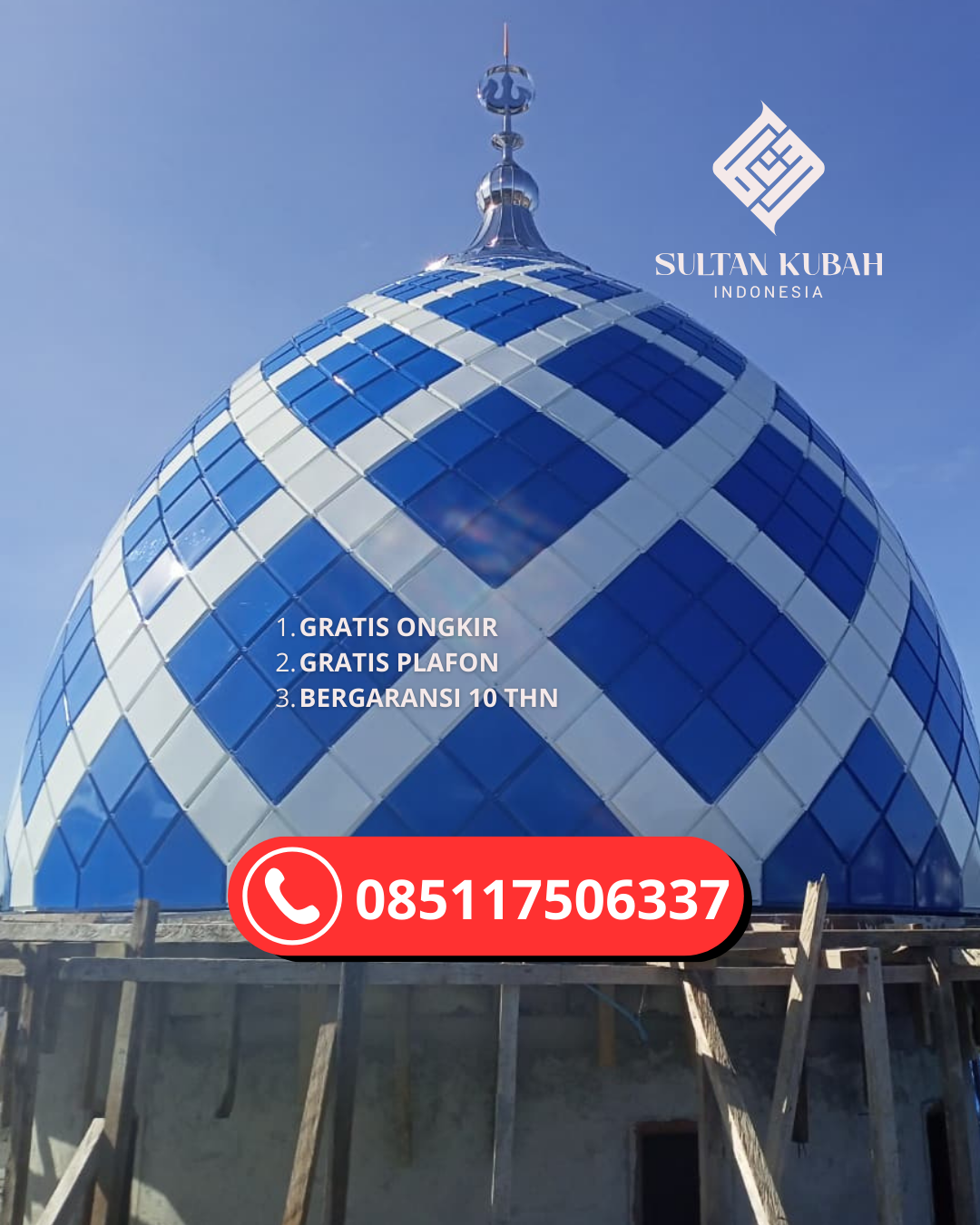 JUAL KUBAH MASJID TAHAN LAMA DI KEC. PONTIANAK BARAT, KOTA PONTIANAK (WA: 085117506337)