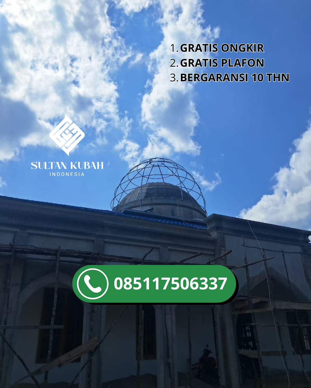KUBAH MASJID DESAIN ELEGAN DI KEC. DUMBO RAYA, KOTA GORONTALO (WA: 085117506337)