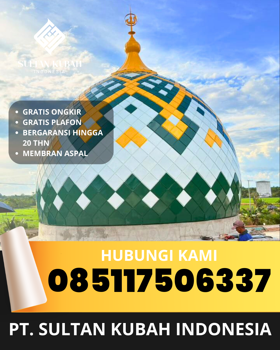 PABRIK KUBAH MASJID GALVALUM MODERN DI KEC. KETAPANG, KAB. SAMPANG (WA: 085117506337)