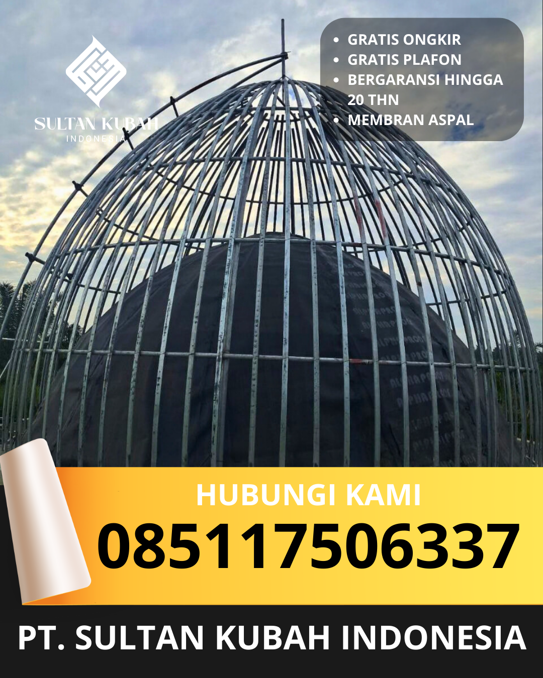 JUAL KUBAH MASJID TAHAN LAMA DI KEC. BINJAI KOTA, KOTA BINJAI, SUMATERA UTARA (WA: 085117506337)