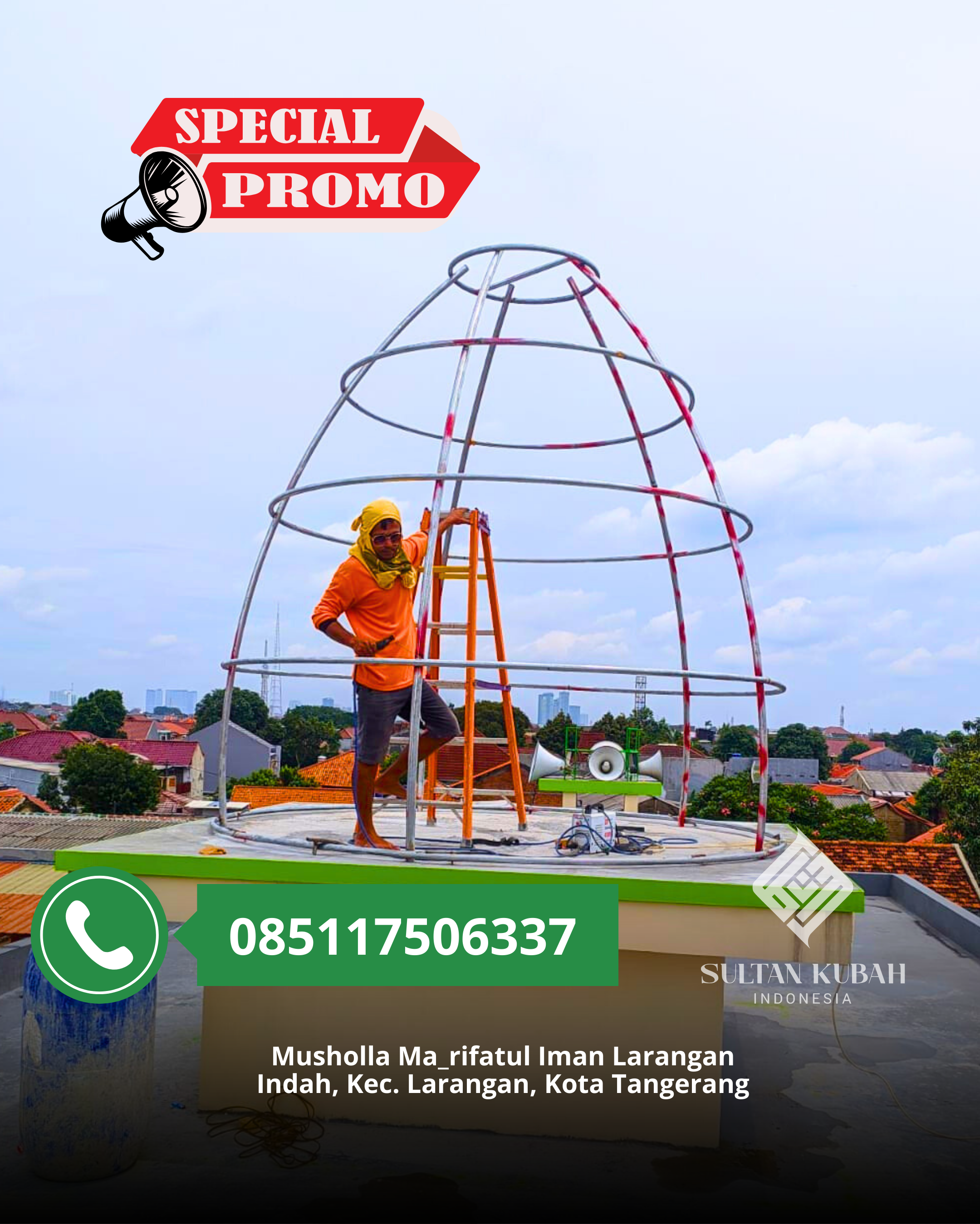 JUAL KUBAH MASJID GALVALUM TAHAN LAMA DI KEC. BATU LAYAR TIMUR, KAB. LOMBOK BARAT, NTB (WA: 085117506337)