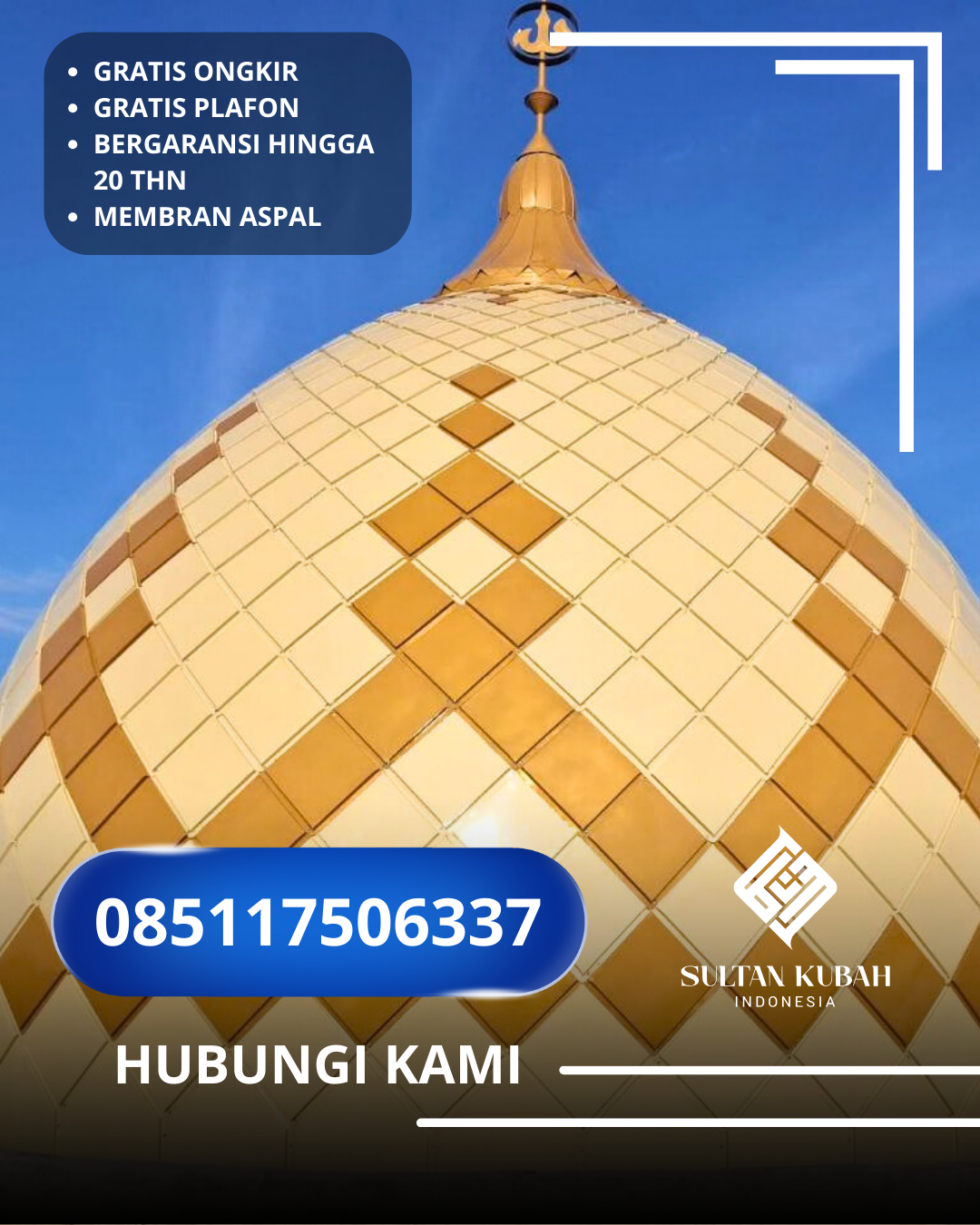 SPESIALIS KUBAH MASJID GARANSI RESMI DI KEC. KLUNGKUNG, KAB. KLUNGKUNG, BALI (WA: 085117506337)