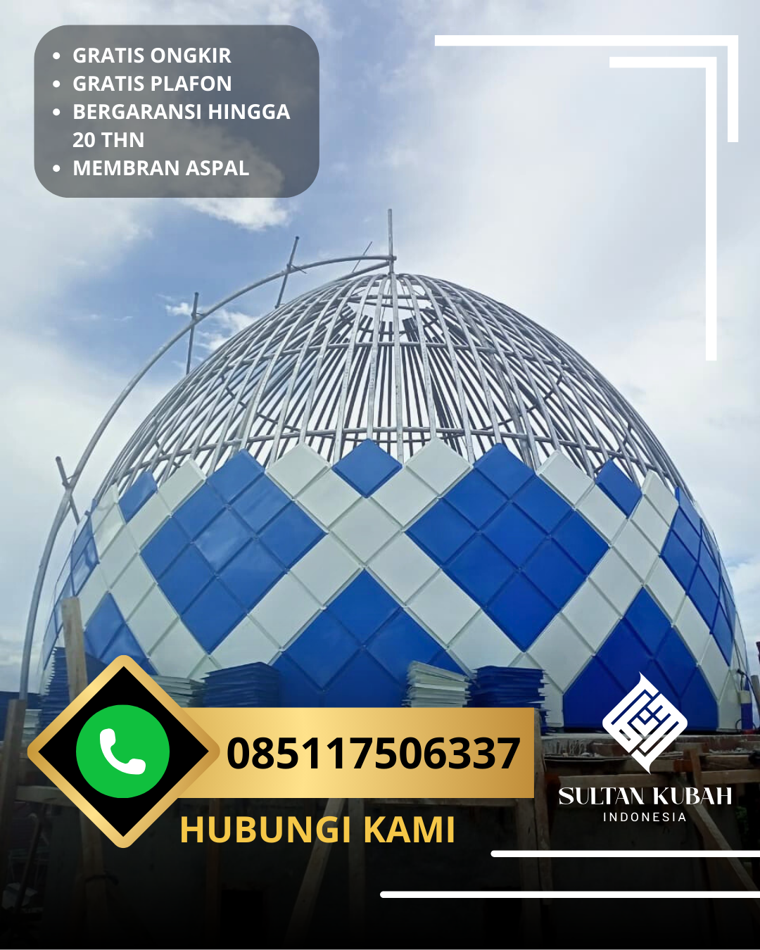 JUAL KUBAH MASJID PREMIUM DI KEC. PEKALONGAN SELATAN, KOTA PEKALONGAN (WA: 085117506337)
