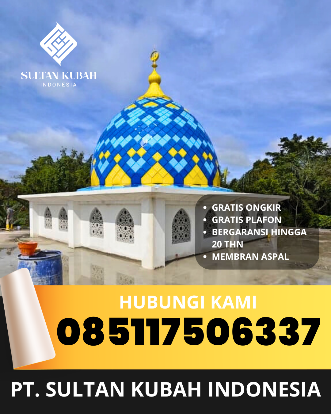 SPESIALIS KUBAH MASJID GARANSI RESMI DI KEC. BALIKPAPAN SELATAN, KOTA BALIKPAPAN, KALIMANTAN TIMUR (WA: 085117506337)
