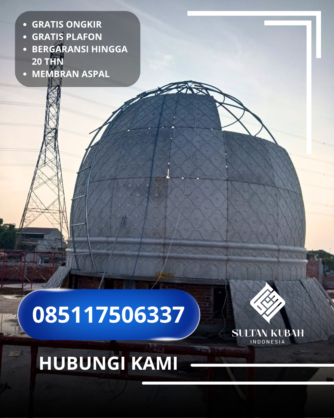 JUAL KUBAH MASJID PREMIUM DI KEC BANDUNG WETAN, KOTA BANDUNG, JABAR (WA: 085117506337)