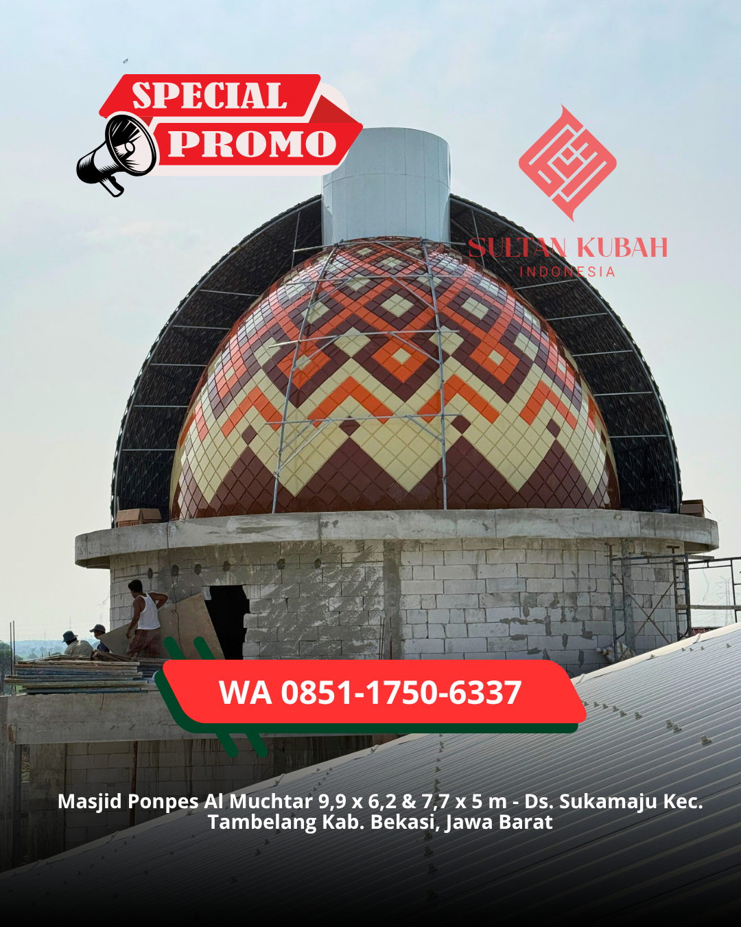 KUBAH MASJID GALVALUM HARGA TERJANGKAU DI KEC. SUKATANI, KAB. TANGERANG (WA: 085117506337)