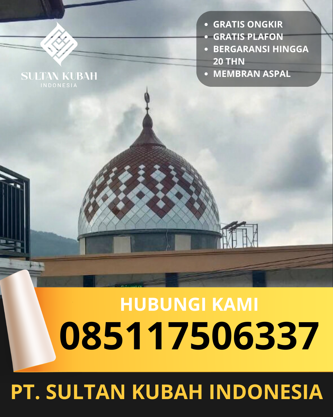 PUSAT KUBAH MASJID BERKUALITAS DI KOTA BANDUNG, KEC. RANCASARI, JABAR (WA: 085117506337)