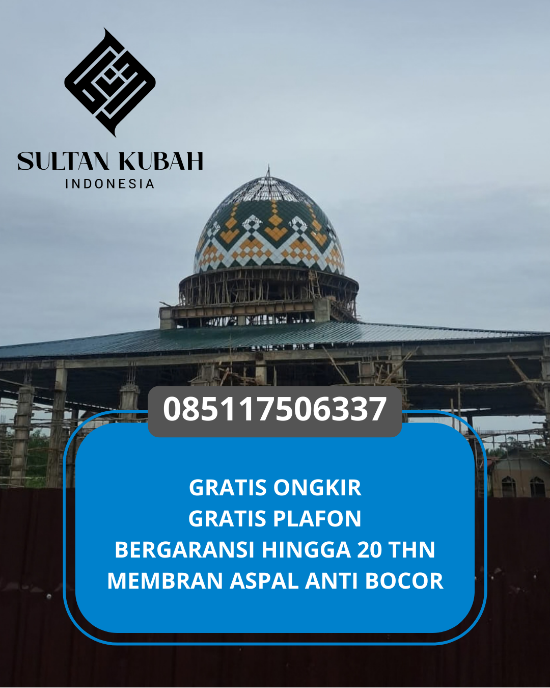 KUBAH MASJID DESAIN ELEGAN DI KECAMATAN MIJEN, KOTA SEMARANG, JAWA TENGAH (WA: 085117506337)