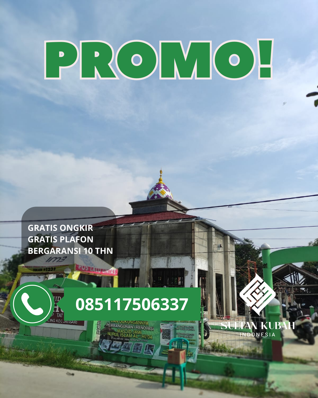 JUAL KUBAH MASJID TAHAN LAMA DI KEC. SUKABUMI, KOTA SUKABUMI (WA: 085117506337)