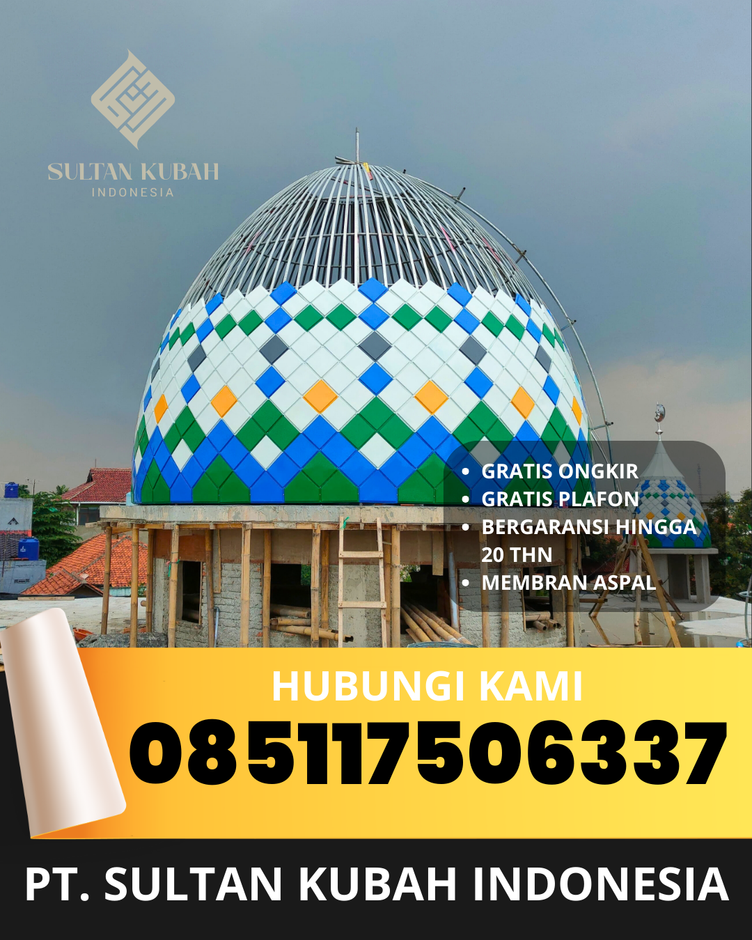 PRODUSEN KUBAH MASJID EKSKLUSIF DI KEC. SAMARINDA SEBERANG, KOTA SAMARINDA, KALIMANTAN TIMUR (WA: 085117506337)