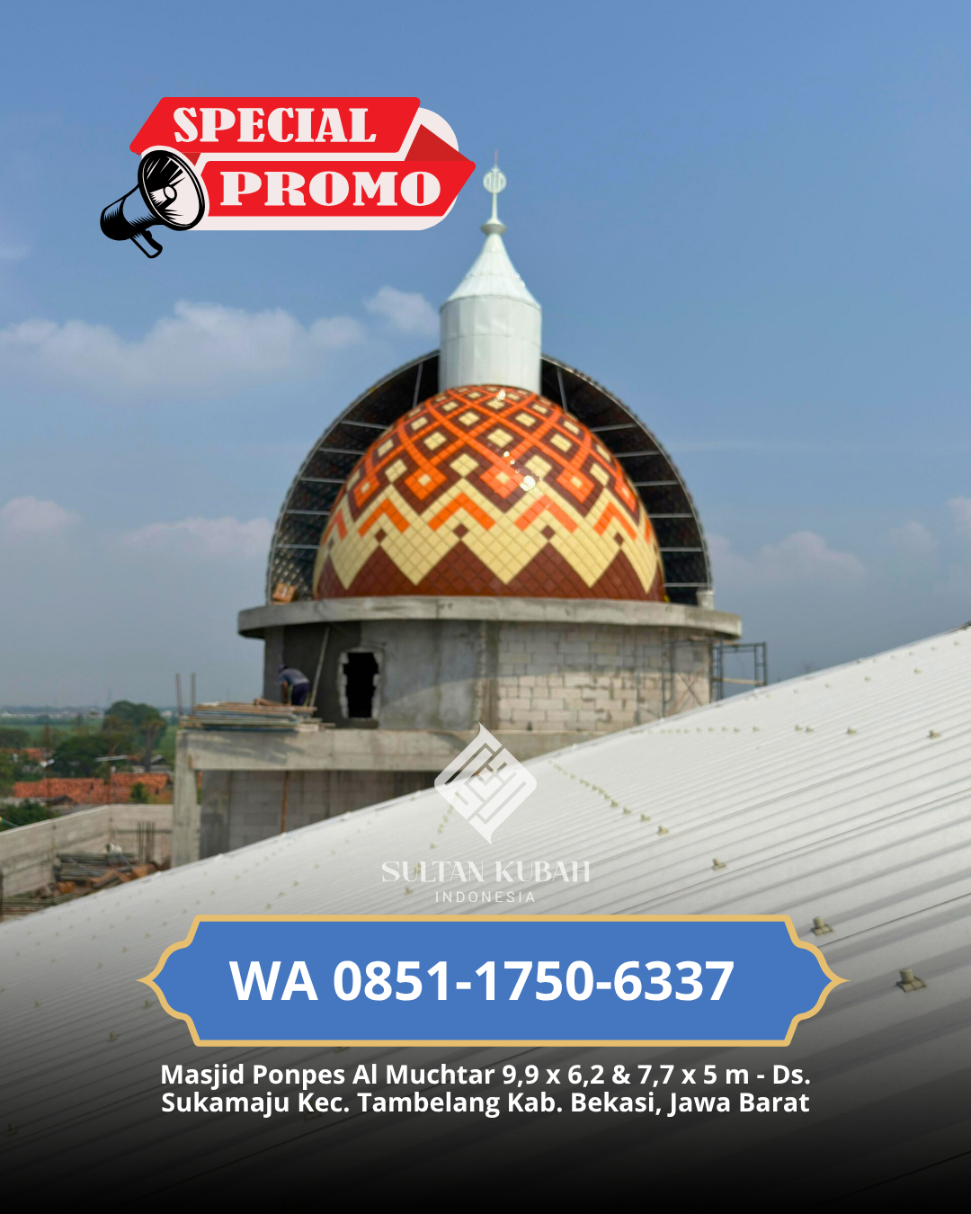 KUBAH MASJID GALVALUM DESAIN ELEGAN DI KEC. CURUG BARAT, KAB. TANGERANG (WA: 085117506337)