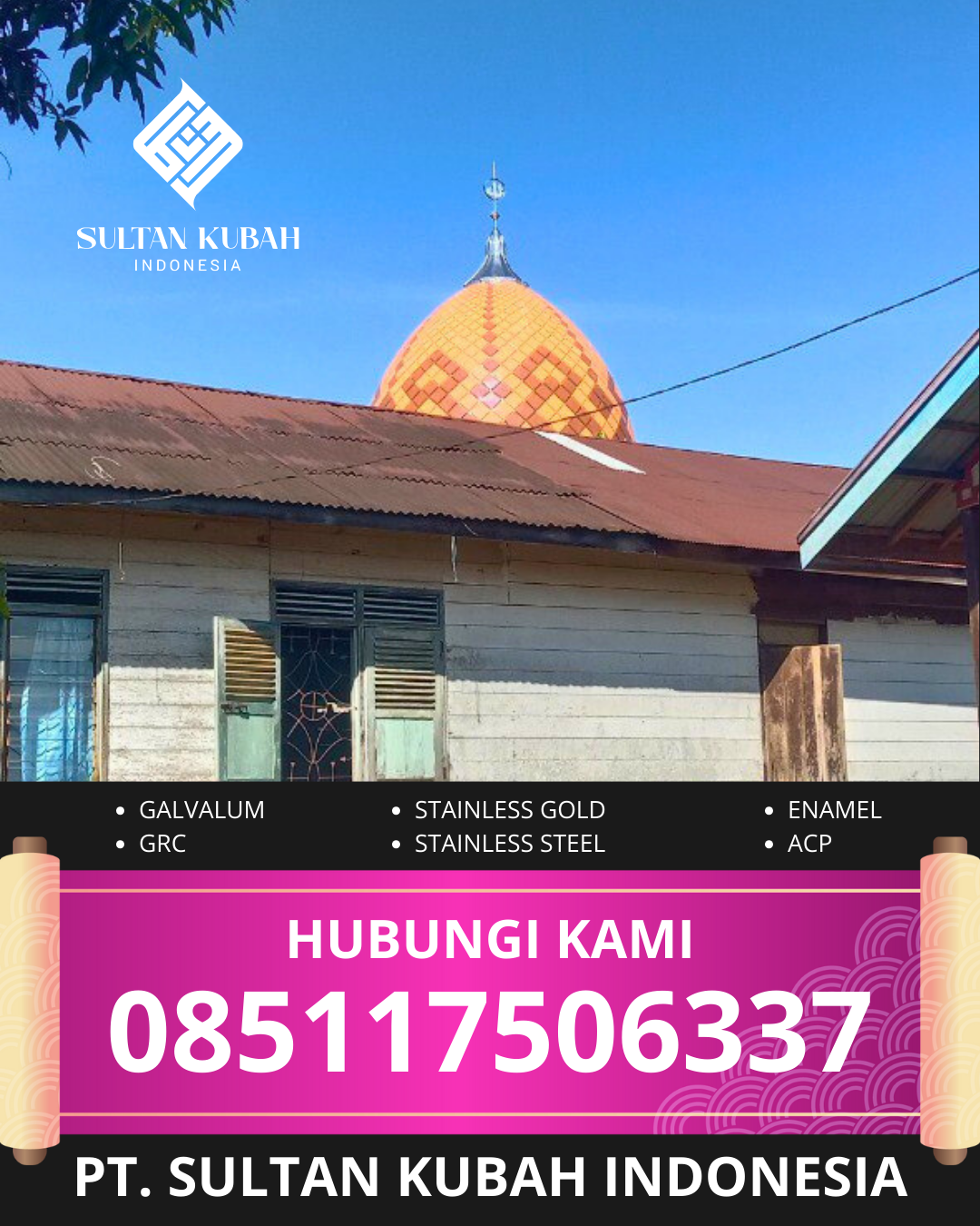 PABRIK KUBAH MASJID MODERN DI KEC. RIKIT GAIB SELATAN, KAB. GAYO LUES (WA: 085117506337)