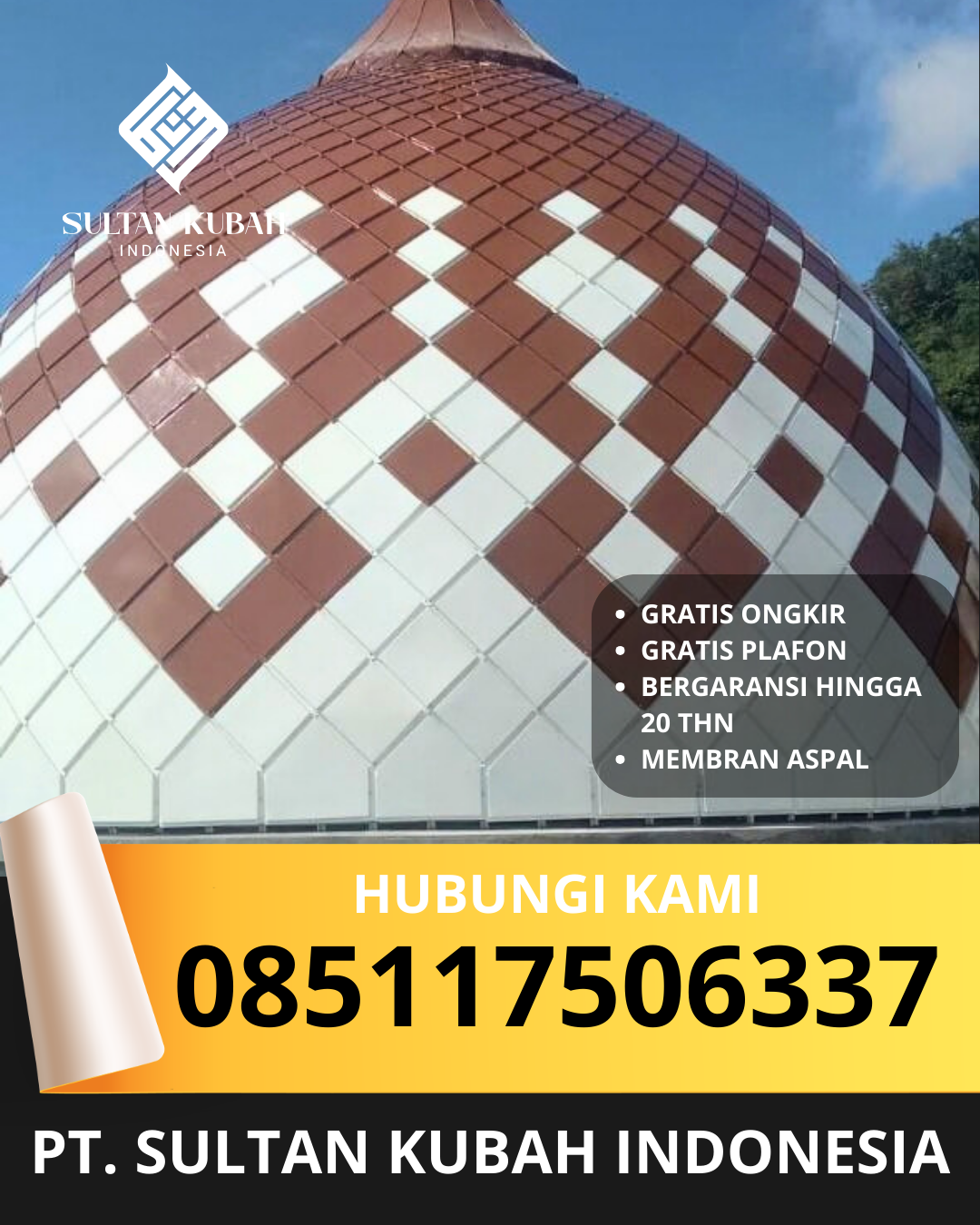 KUBAH MASJID DESAIN ELEGAN DI KOTA BANDUNG, KEC. SUKASARI, JABAR (WA: 085117506337)