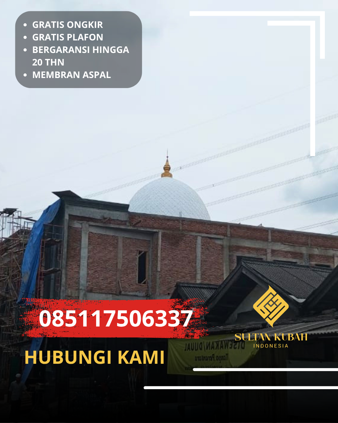 PABRIK KUBAH MASJID MODERN DI KEC TARAKAN BARAT, KOTA TARAKAN, KALTARA (WA: 085117506337)