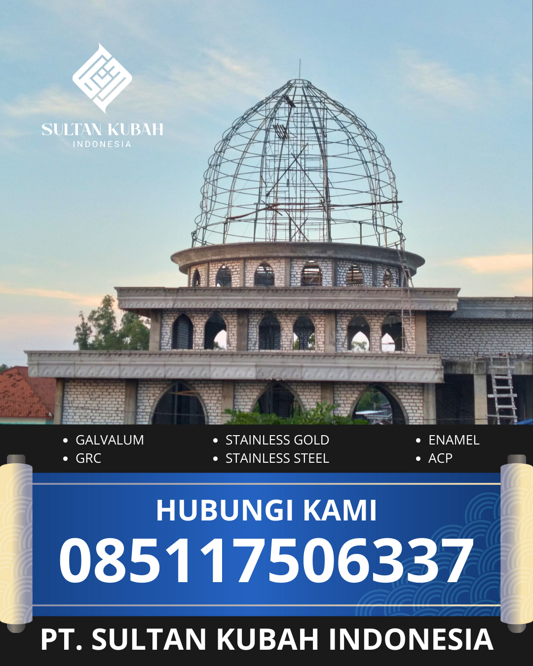 JUAL KUBAH MASJID PREMIUM DI KEC. TASIKMALAYA, KOTA TASIKMALAYA, JAWA BARAT (WA: 085117506337)