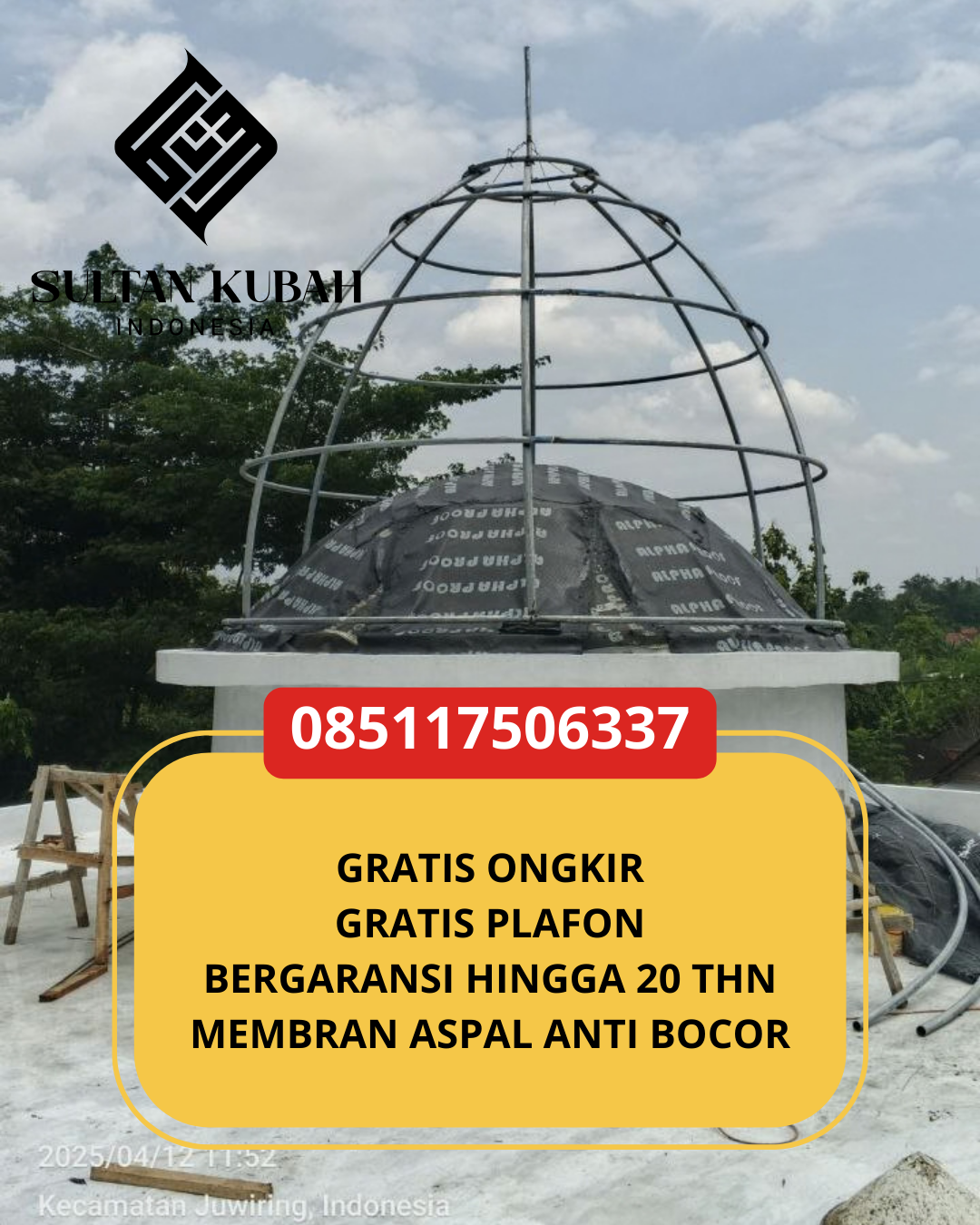 PABRIK KUBAH MASJID MODERN DI KECAMATAN PURWOKERTO SELATAN, KABUPATEN BANYUMAS, JAWA TENGAH (WA: 085117506337)