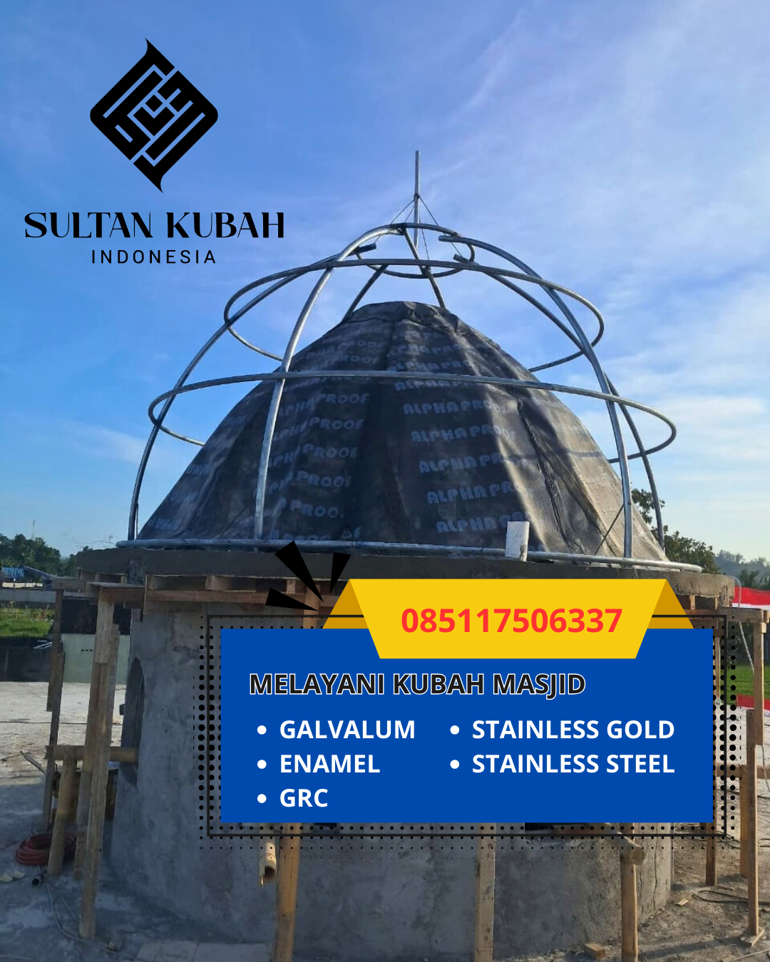 JUAL KUBAH MASJID TAHAN LAMA DI KEC. PADEMANGAN, KOTA JAKARTA UTARA (WA: 085117506337)