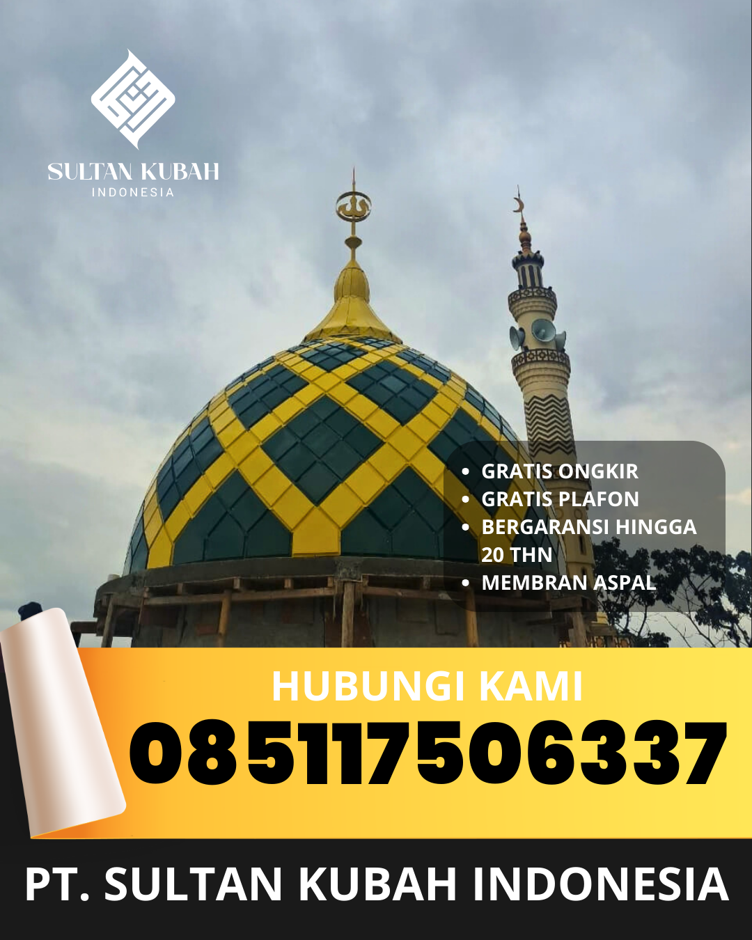 KUBAH MASJID DESAIN ELEGAN DI KEC. SENEN TIMUR, KOTA JAKARTA PUSAT (WA: 085117506337)