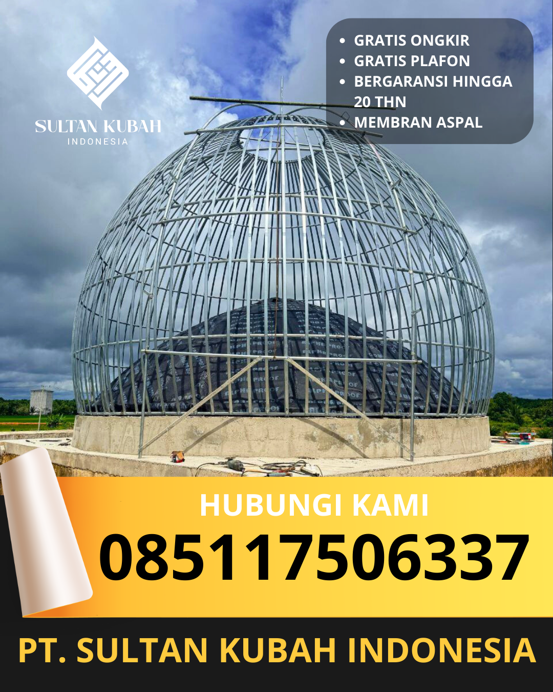 JUAL KUBAH MASJID GALVALUM TAHAN LAMA DI KEC. BATANG-BATANG, KAB. SUMENEP (WA: 085117506337)