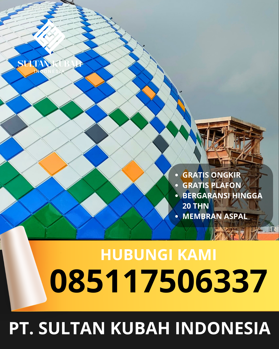 JUAL KUBAH MASJID PREMIUM DI KEC. RAJA AMPAT, KAB. RAJA AMPAT, PAPUA BARAT (WA: 085117506337)
