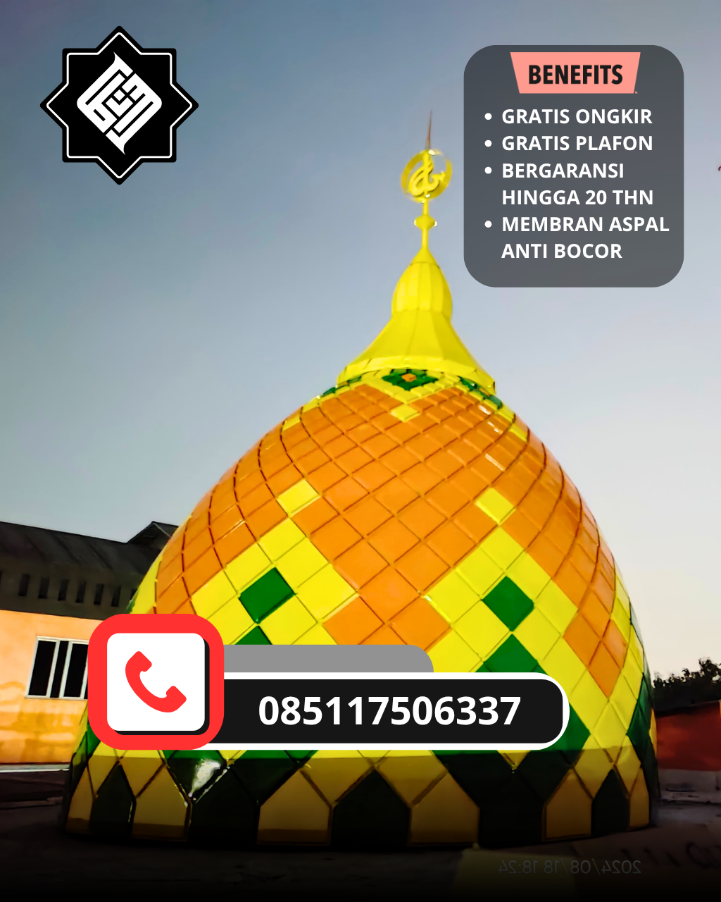 KUBAH MASJID DESAIN ELEGAN DI KEC LANGSA LAMA, KOTA LANGSA, ACEH (WA: 085117506337)