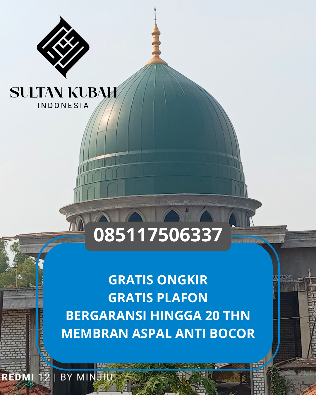 JUAL KUBAH MASJID TAHAN LAMA DI KEC. SUKABUMI TIMUR, KOTA SUKABUMI, JAWA BARAT (WA: 085117506337)