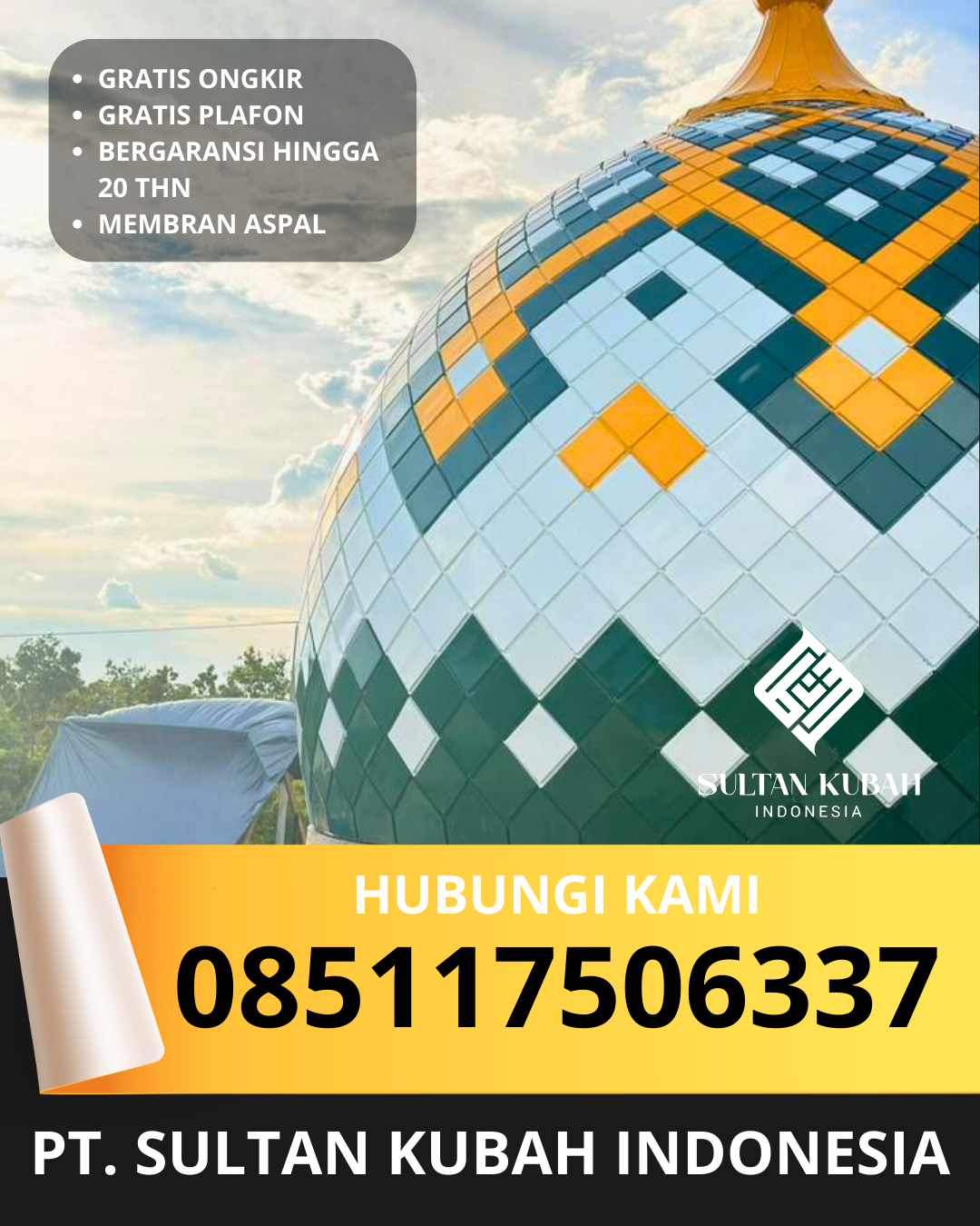 KUBAH MASJID GALVALUM HARGA TERJANGKAU DI KEC. ROBATAL, KAB. SAMPANG (WA: 085117506337)
