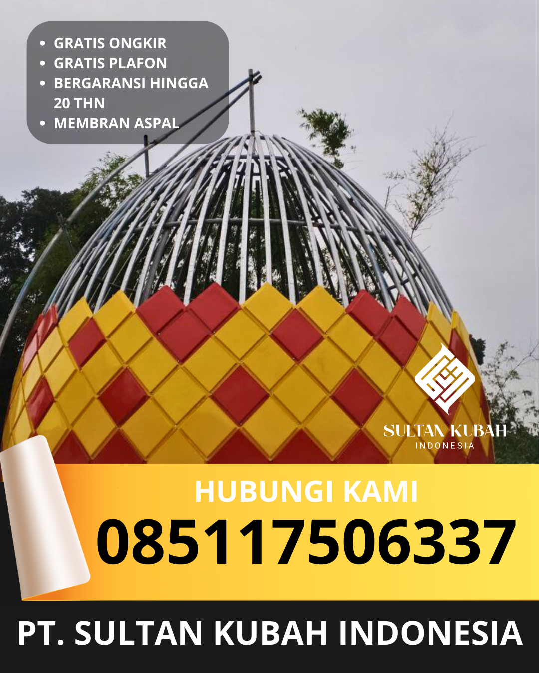 KUBAH MASJID GALVALUM HARGA TERJANGKAU DI KEC. CIBINONG TIMUR, KAB. BOGOR, JAWA BARAT (WA: 085117506337)