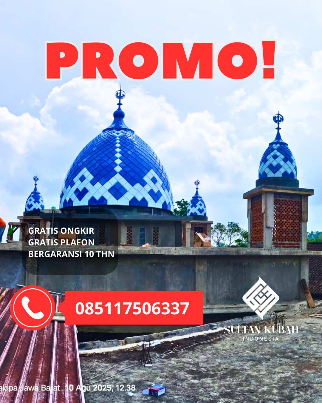 SPESIALIS KUBAH MASJID GALVALUM GARANSI RESMI DI KEC. MELONGUANE TIMUR, KAB. KEPULAUAN TALAUD (WA: 085117506337)