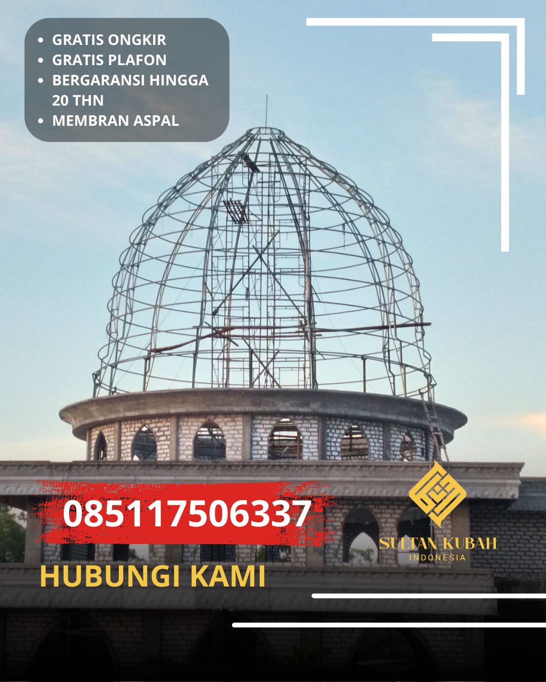 KUBAH MASJID BERKUALITAS DI KEC. INDRAMAYU KOTA, KAB. INDRAMAYU, JAWA BARAT (WA: 085117506337)