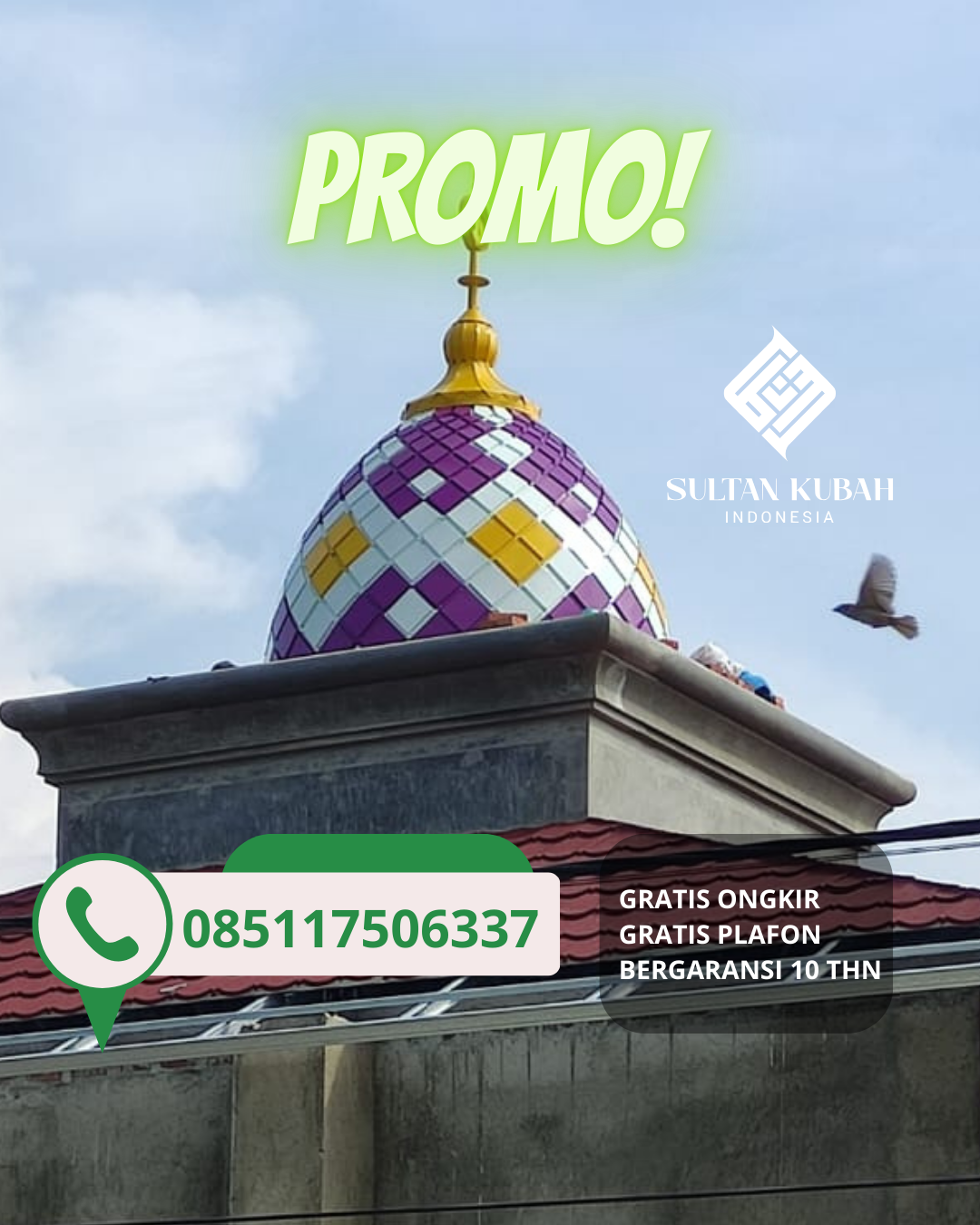 JUAL KUBAH MASJID PREMIUM DI KEC. MAJALAYA, KABUPATEN BANDUNG (WA: 085117506337)