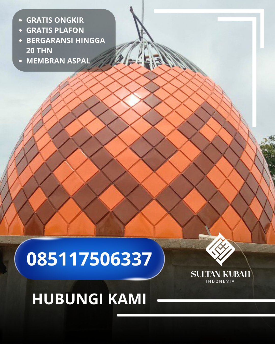 PRODUSEN KUBAH MASJID EKSKLUSIF DI KEC. PADANG TIMUR, KOTA PADANG (WA: 085117506337)