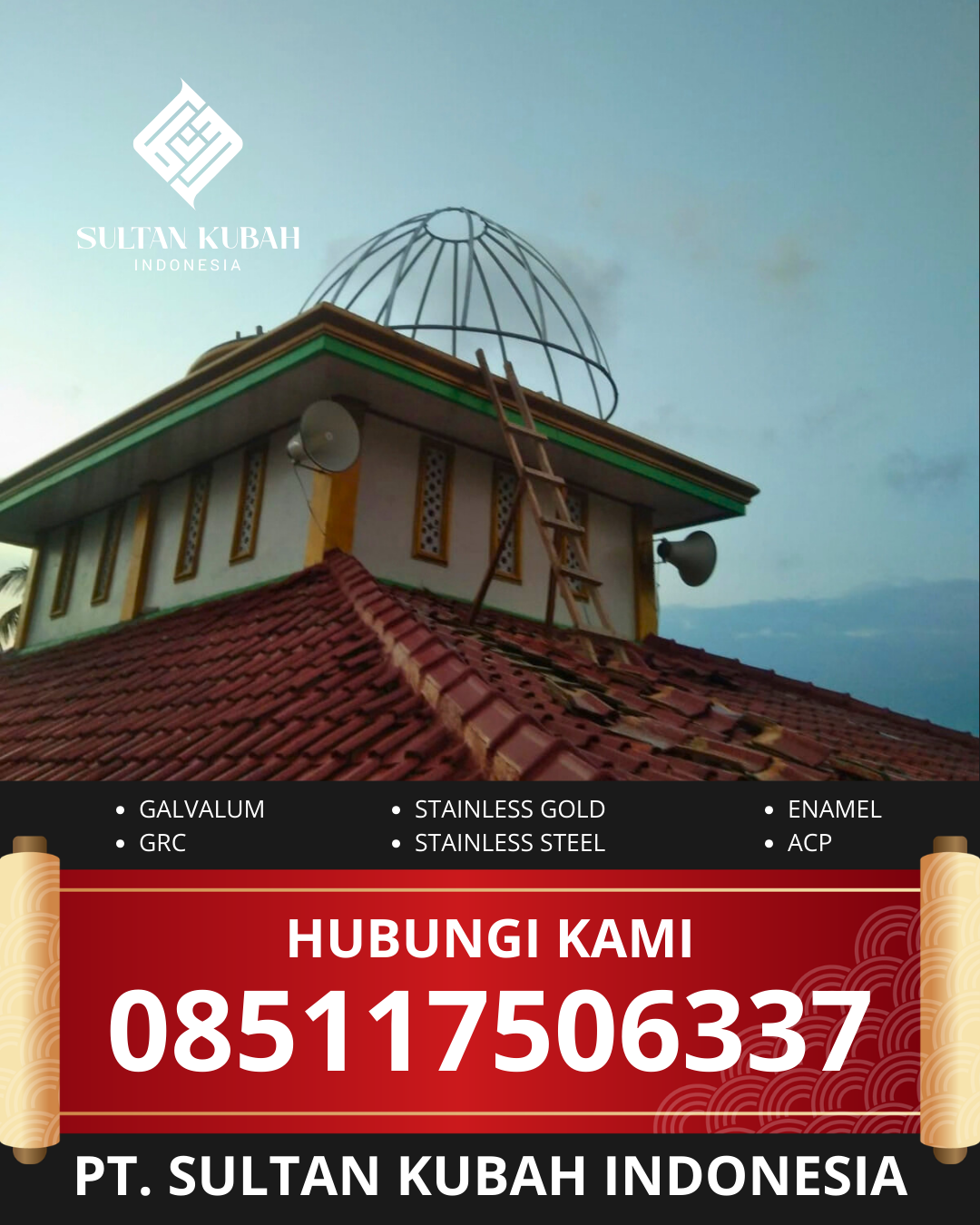 JUAL KUBAH MASJID PREMIUM DI KEC AMPENAN, KOTA MATARAM, NUSA TENGGARA BARAT (WA: 085117506337)