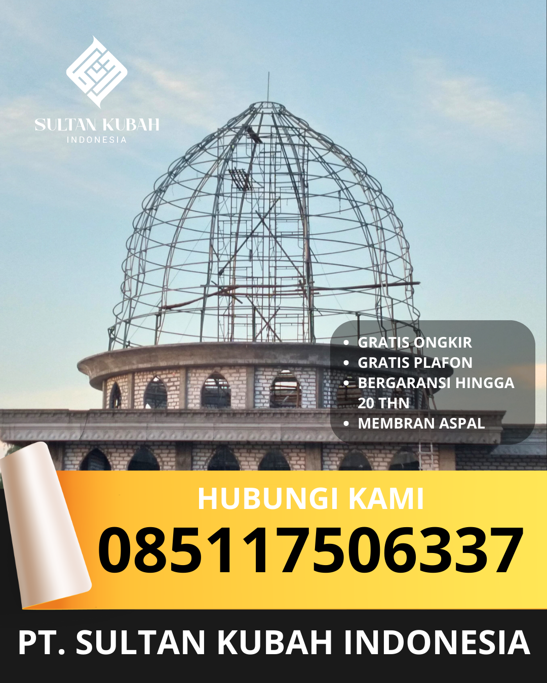 SPESIALIS KUBAH MASJID GARANSI RESMI DI KEC. SUKABUMI KOTA, KOTA SUKABUMI, JAWA BARAT (WA: 085117506337)
