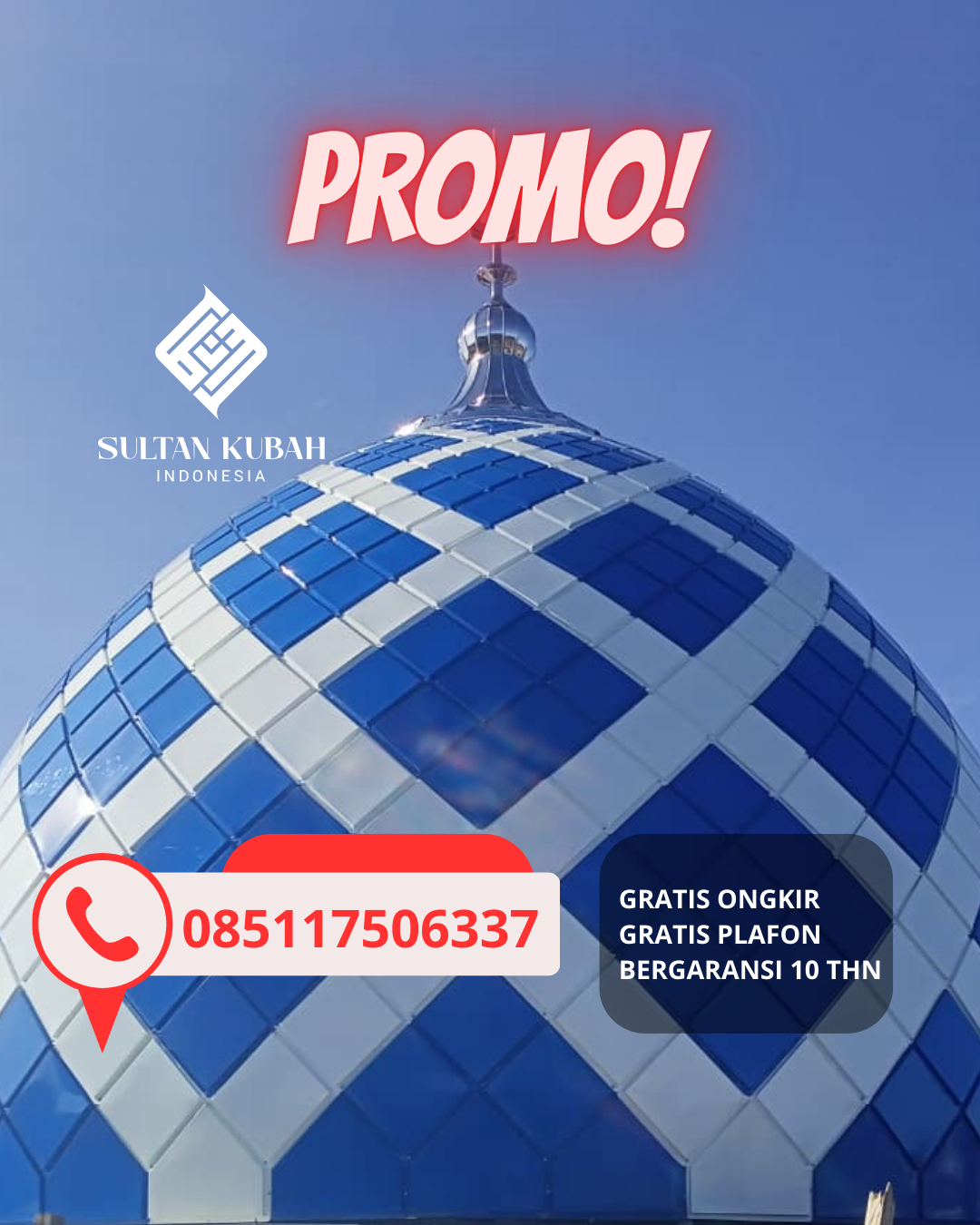 JUAL KUBAH MASJID TAHAN LAMA DI KEC. WAJO, KOTA MAKASSAR (WA: 085117506337)