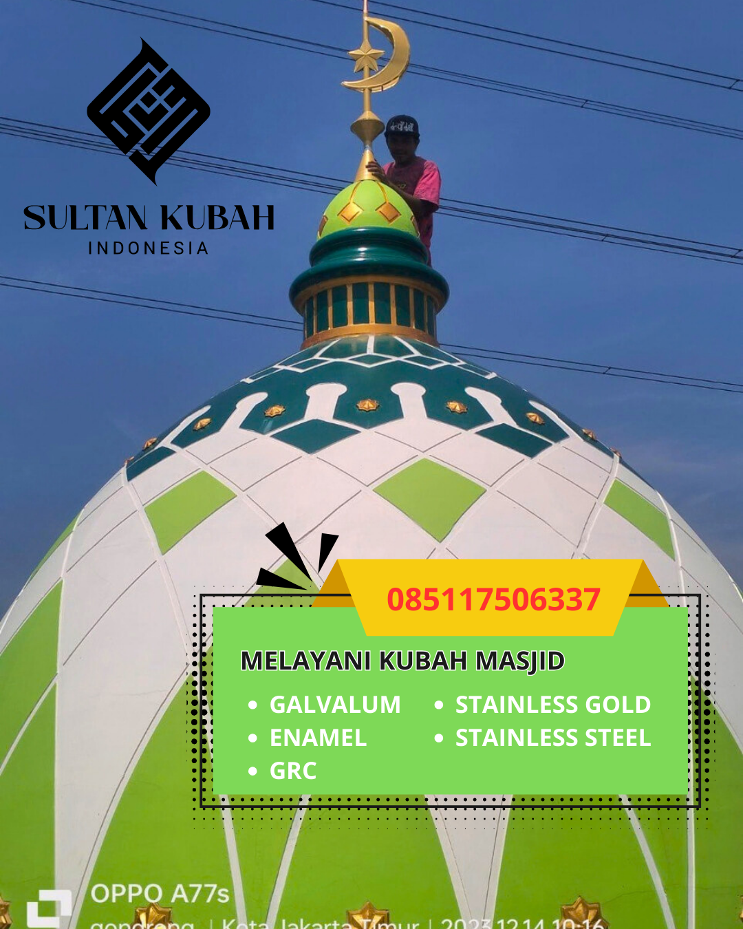 PUSAT KUBAH MASJID BERKUALITAS DI KEC. ENREKANG, KAB. ENREKANG, SULAWESI SELATAN (WA: 085117506337)
