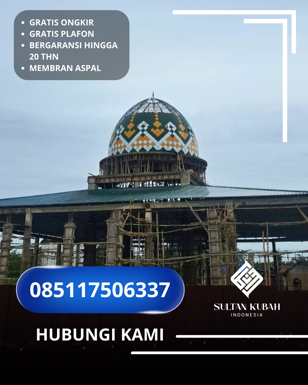 PABRIK KUBAH MASJID MODERN DI KECAMATAN NGALIYAN, KOTA SEMARANG, JAWA TENGAH (WA: 085117506337)