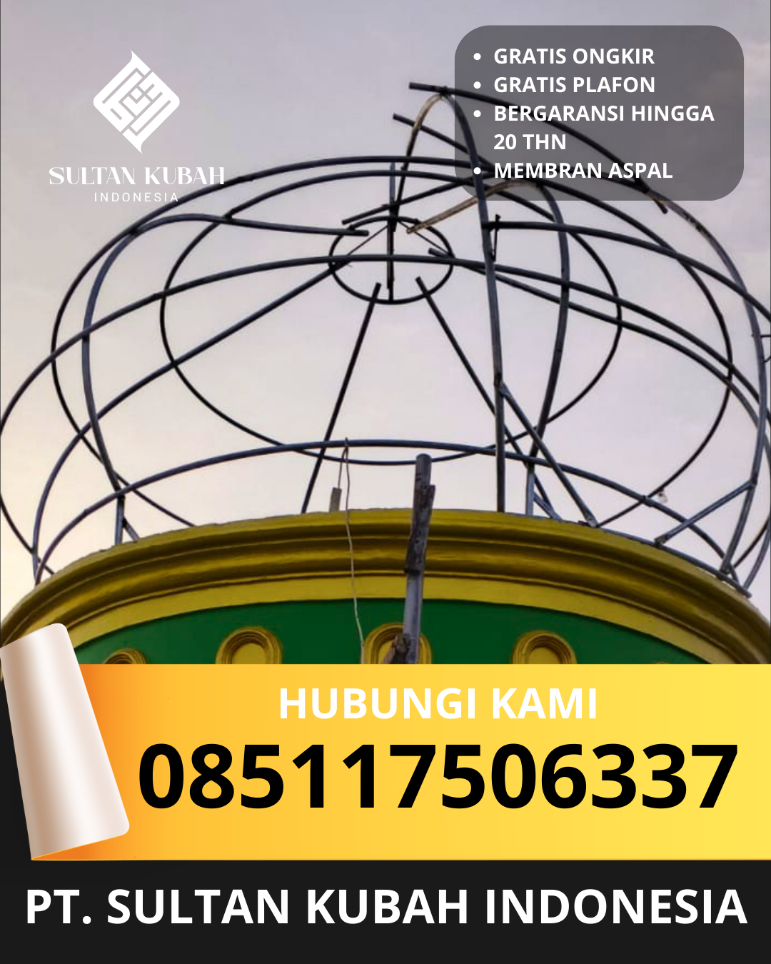 PUSAT KUBAH MASJID GALVALUM BERKUALITAS DI KEC. KONAWE, KAB. KONAWE (WA: 085117506337)