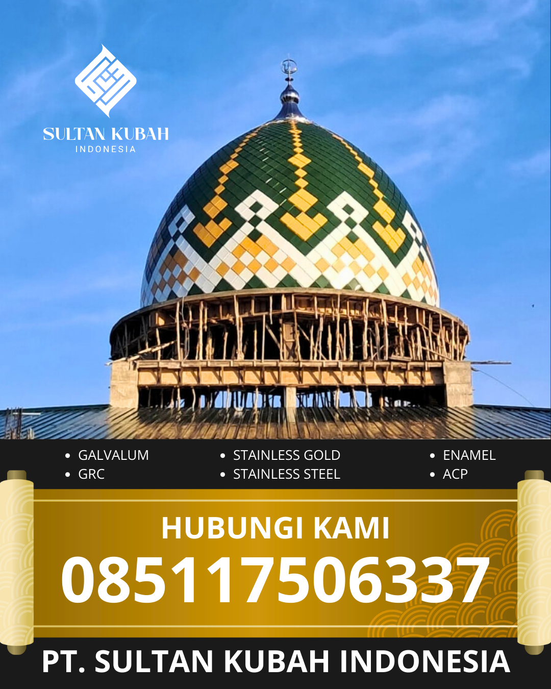 SPESIALIS KUBAH MASJID GARANSI RESMI DI KOTA DEPOK, JAWA BARAT (WA: 085117506337)
