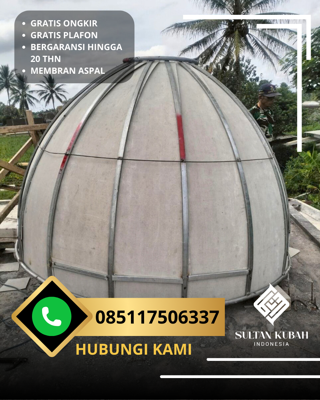 JUAL KUBAH MASJID TAHAN LAMA DI KOTA BANDUNG, KEC. COBLONG, JABAR (WA: 085117506337)
