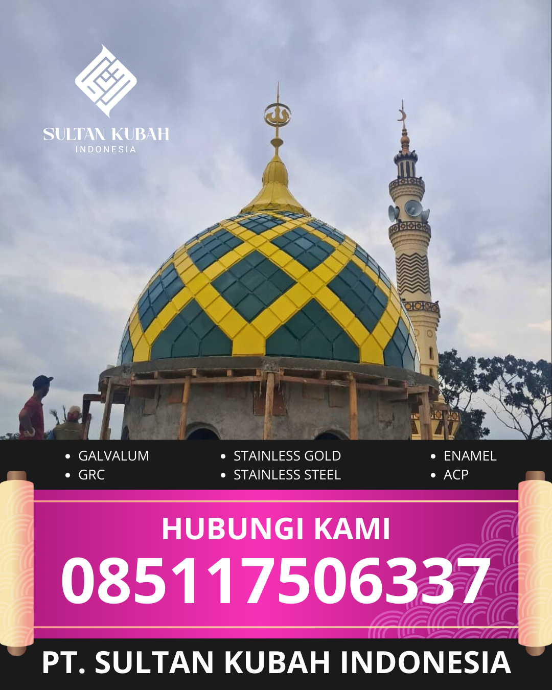SPESIALIS KUBAH MASJID GARANSI RESMI DI KEC. KEMAYORAN TIMUR, KOTA JAKARTA PUSAT (WA: 085117506337)