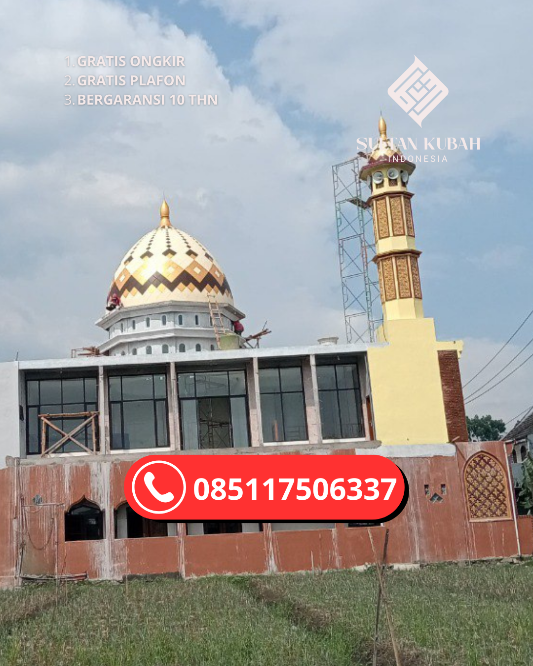 KUBAH MASJID GRC DESAIN ELEGAN DI KEC. MOUTONG, KAB. PARIGI MOUTONG (WA: 085117506337)