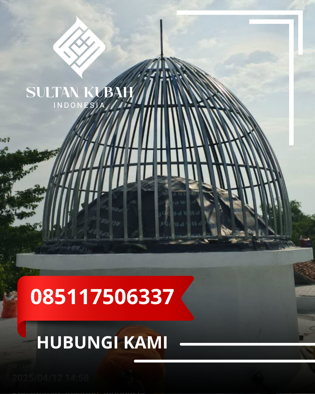 KUBAH MASJID GALVALUM DESAIN ELEGAN DI KEC. SUNGAI RAYA KEPULAUAN, KAB. KUBU RAYA, KALIMANTAN (WA: 085117506337)