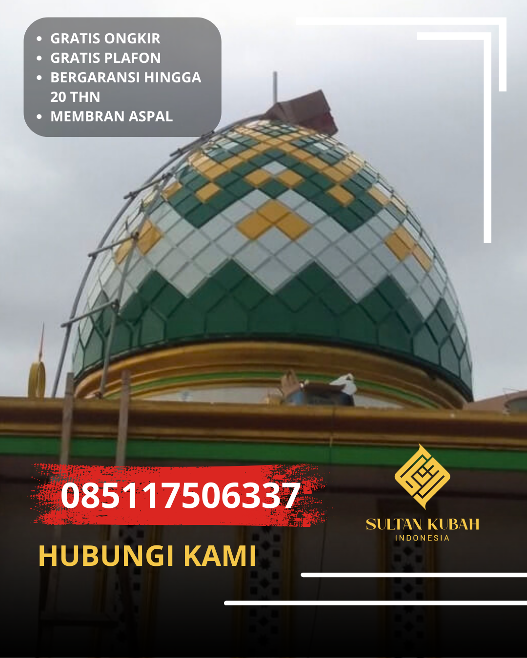 JUAL KUBAH MASJID TAHAN LAMA DI KEC BANGKALAN, KAB BANGKALAN, MADURA, JAWA TIMUR (WA: 085117506337)