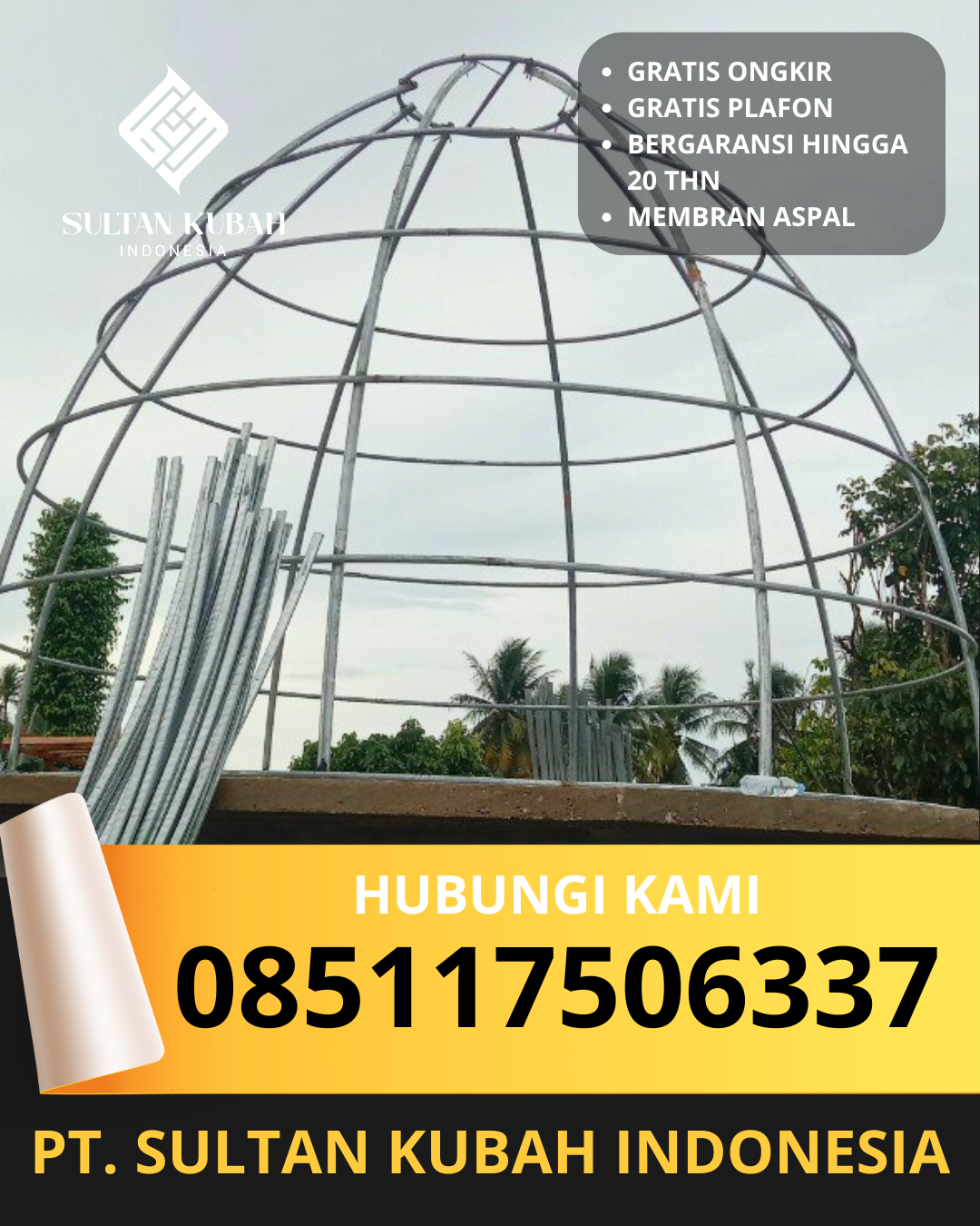 JUAL KUBAH MASJID TAHAN LAMA DI KEC. JAMBI SELATAN, KOTA JAMBI (WA: 085117506337)